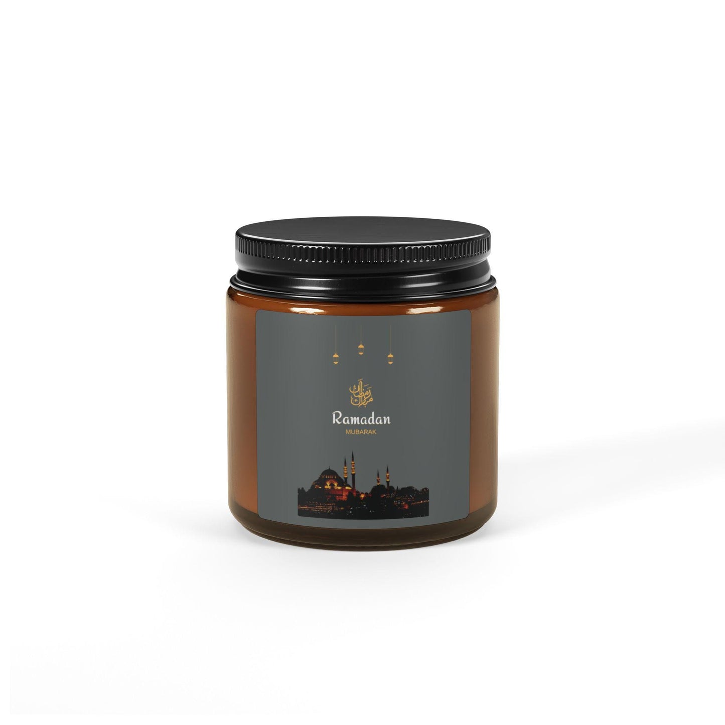 Ramadan Mosque Scene Candle | Soy Wax Amber Jar