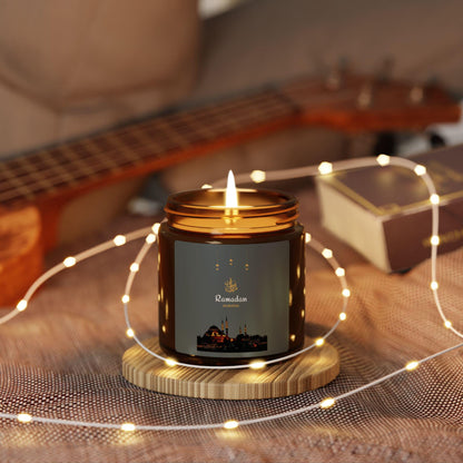 Ramadan Mosque Scene Candle | Soy Wax Amber Jar