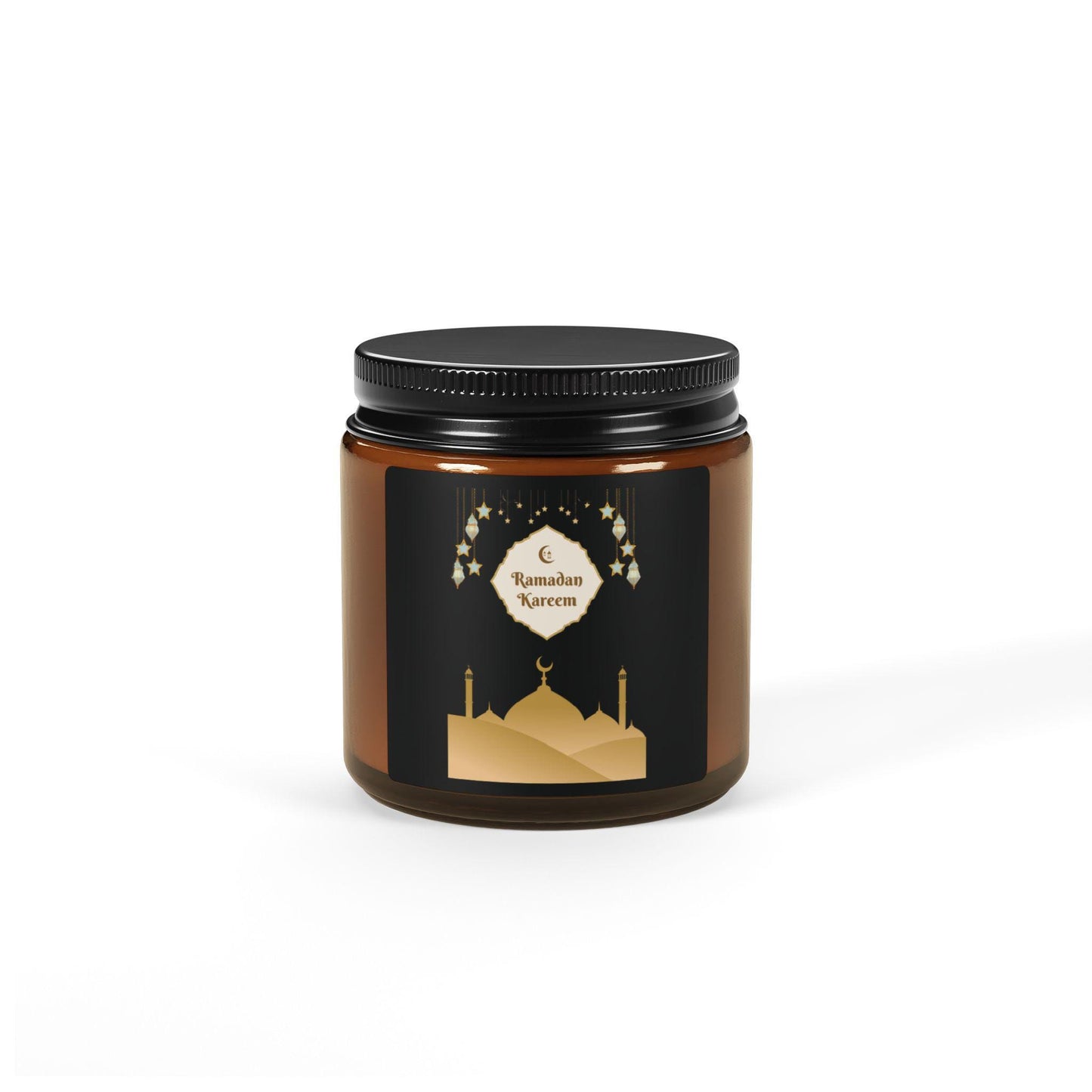 Ramadan Kareem Mosque Candle | Soy Candle in Amber Jar