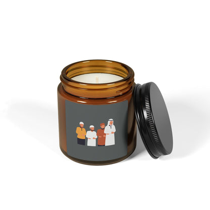 Muslim Family Illustration Candle | Amber Jar Soy Candle