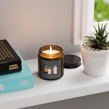 Muslim Family Illustration Candle | Amber Jar Soy Candle