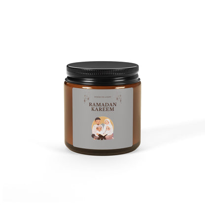 Ramadan Kareem Family Illustration Candle | Soy Amber Jar