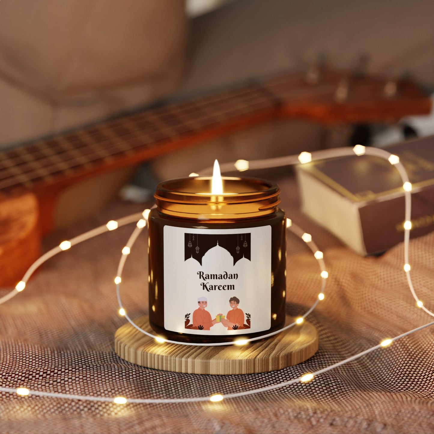 Ramadan Kareem Illustration Candle | Amber Jar Soy Candle
