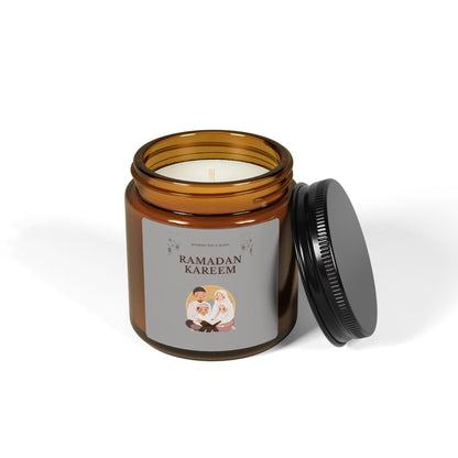 Ramadan Kareem Family Illustration Candle | Soy Amber Jar