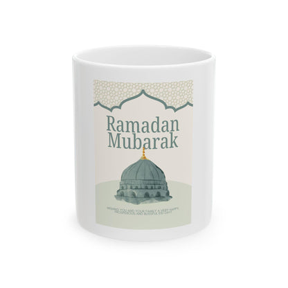 Ramadan Mubarak Mosque Illustration Mug | Islamic Holiday Ceramic Mug