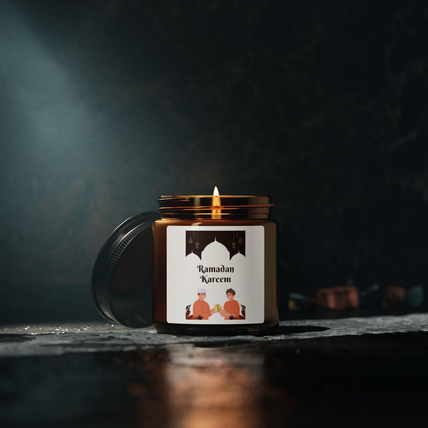 Ramadan Kareem Illustration Candle | Amber Jar Soy Candle