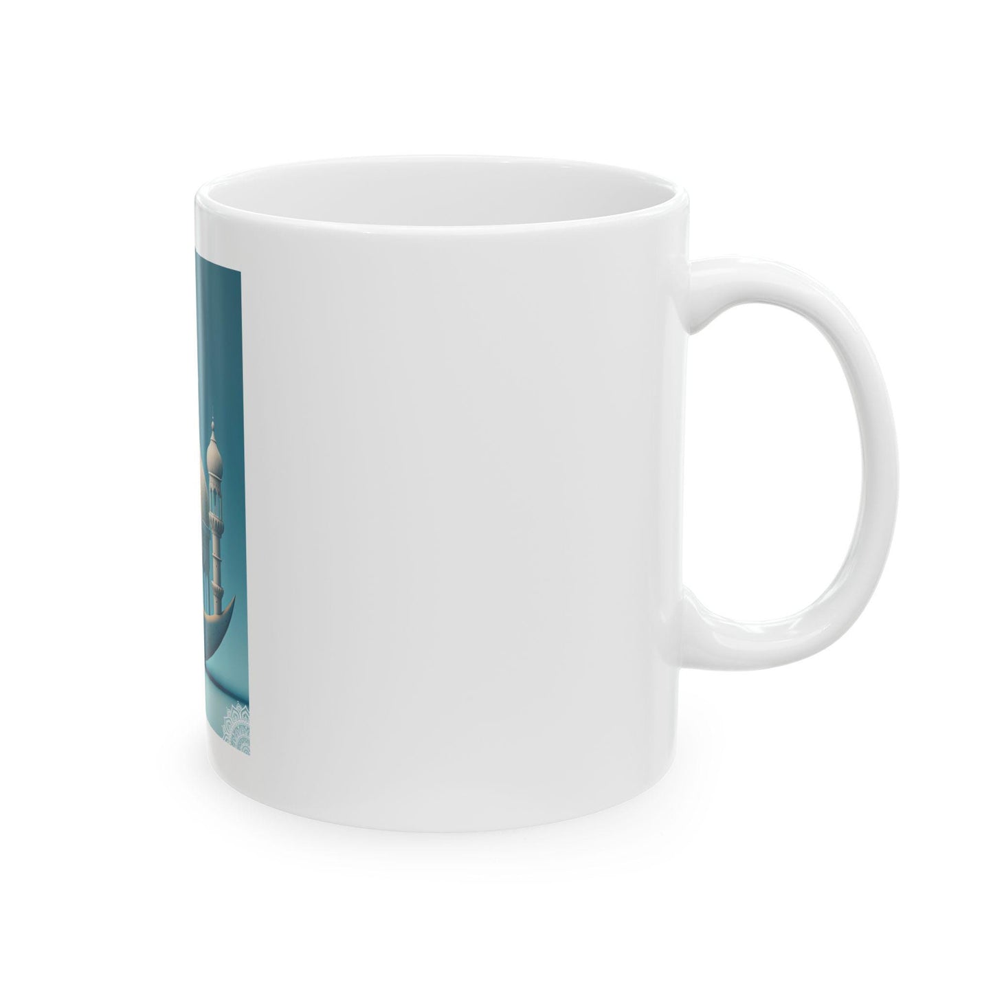 Crescent Mosque Illustration Mug | Islamic Moon Ramadan Ceramic Mug