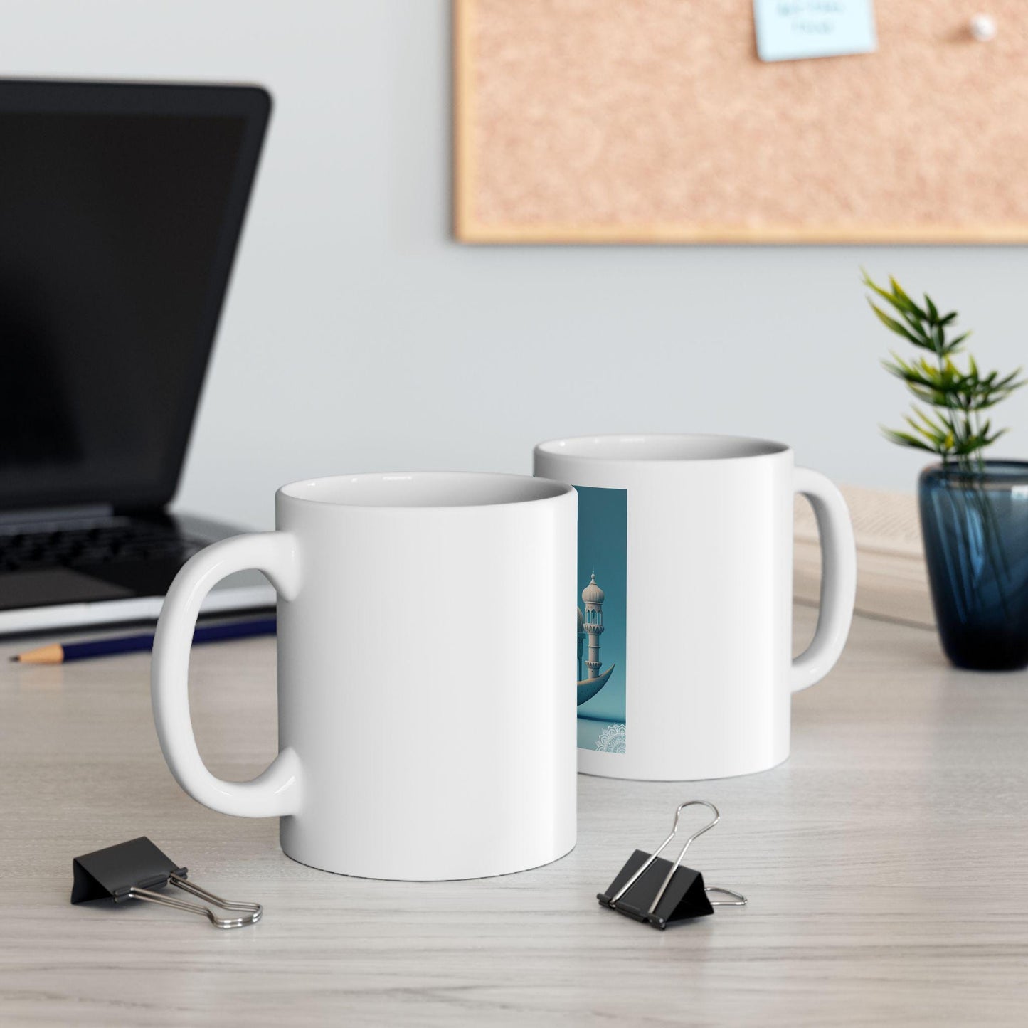 Crescent Mosque Illustration Mug | Islamic Moon Ramadan Ceramic Mug