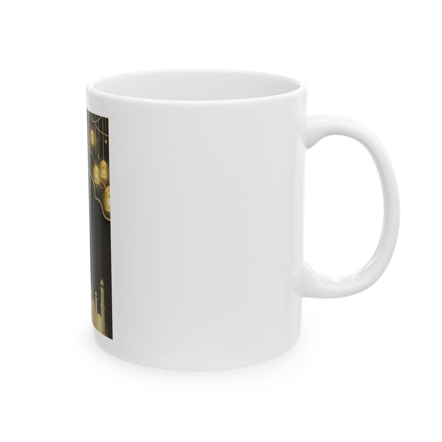 Gold Mosque Silhouette Mug | Islamic Lantern Ramadan Eid Ceramic Mug