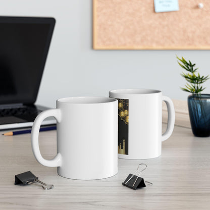 Gold Mosque Silhouette Mug | Islamic Lantern Ramadan Eid Ceramic Mug