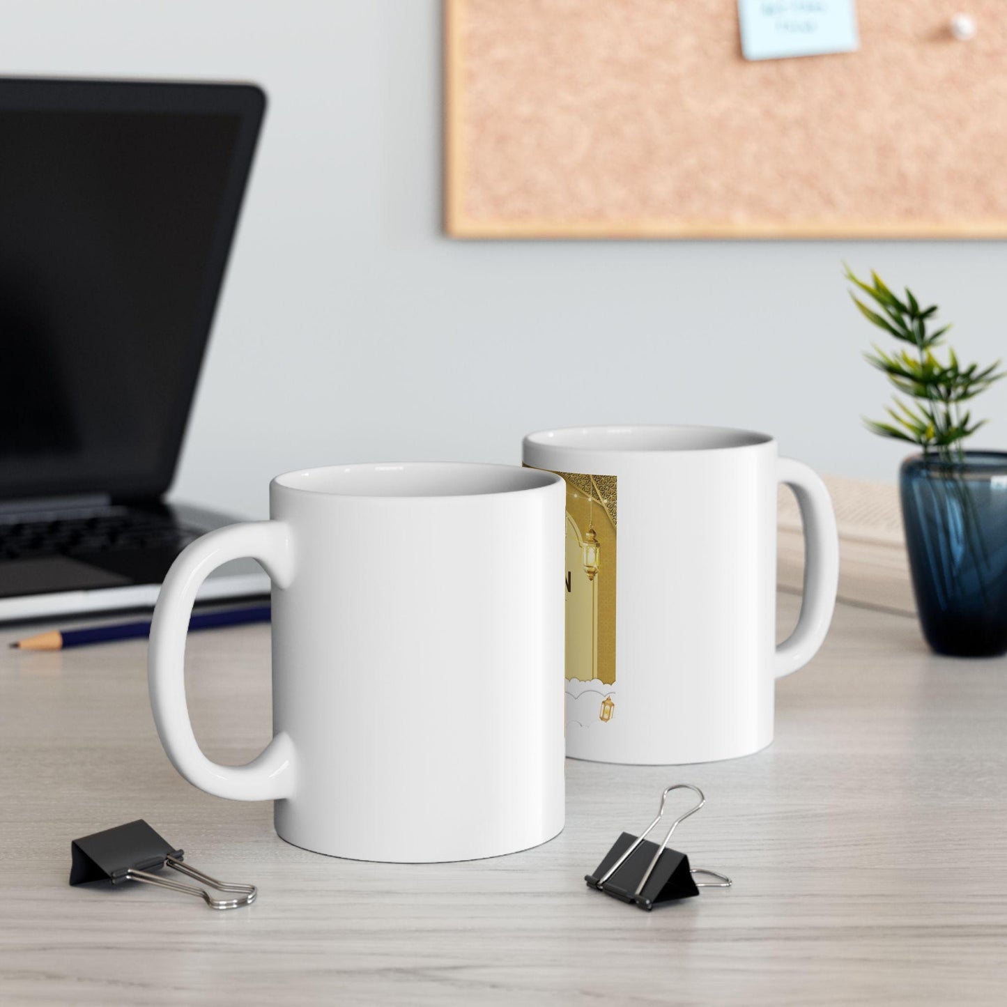 Ramadan Mubarak Lanterns Ceramic Mug | Islamic Holiday Coffee Cup