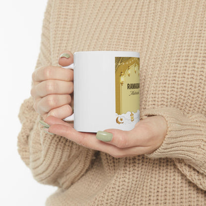 Ramadan Mubarak Lanterns Ceramic Mug | Islamic Holiday Coffee Cup