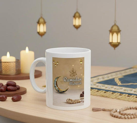 Ramadan Kareem Mosque Illustration Mug | Ceramic Coffee Cup