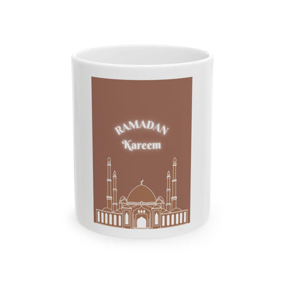 Ramadan Kareem Mosque Illustration Mug | Ceramic Coffee Cup