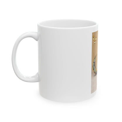 Ramadan Mubarak crescent moon mug | Islamic prayer beads ceramic mug