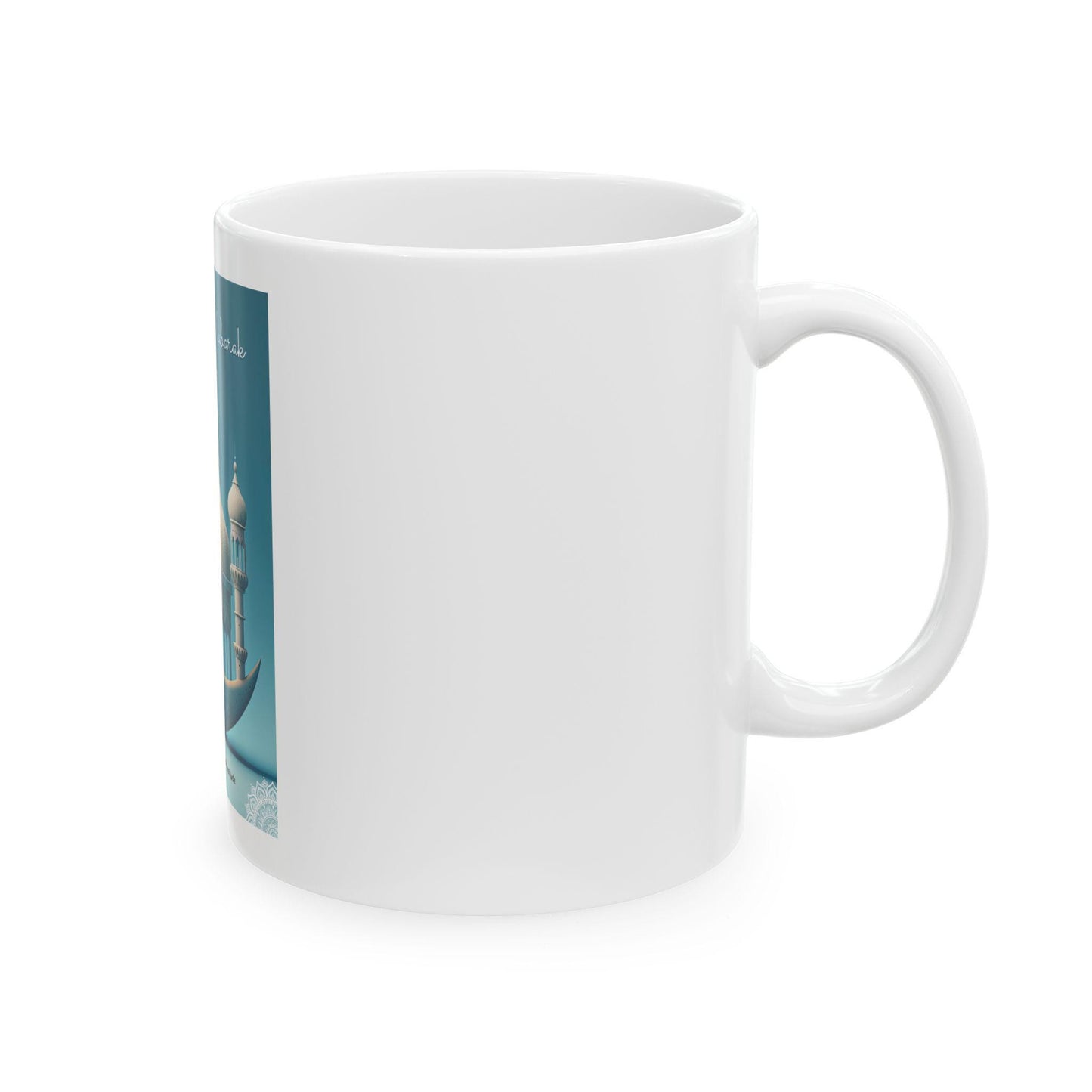 Ramadan Mubarak Crescent Mosque Mug | Ceramic 11oz 15oz