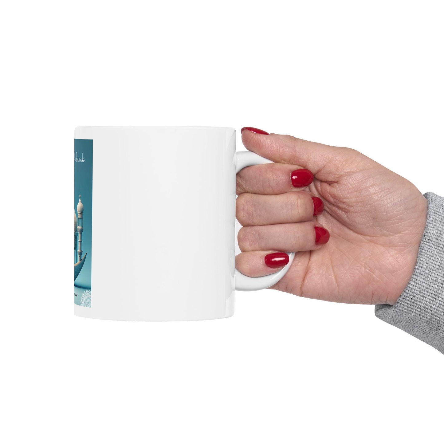 Ramadan Mubarak Crescent Mosque Mug | Ceramic 11oz 15oz