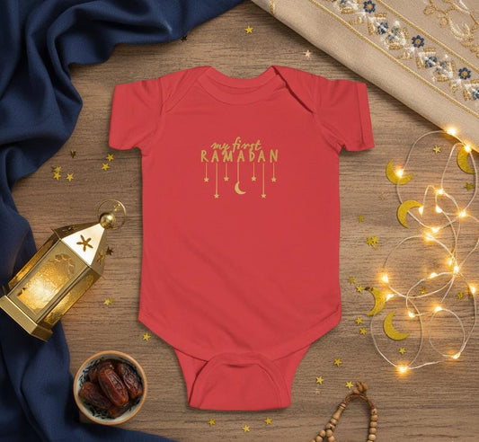 My First Ramadan Infant Bodysuit | Crescent Moon Stars Baby Onesie