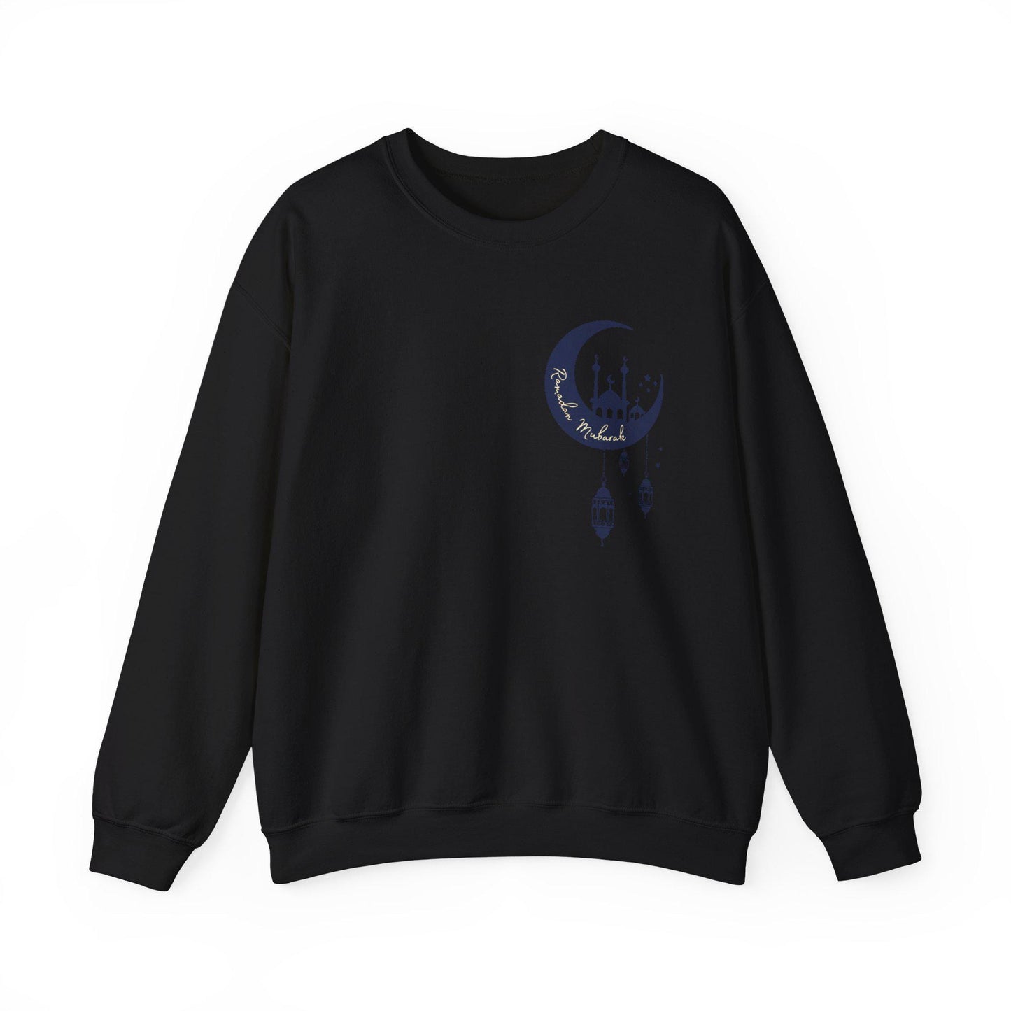 Crescent Mosque Illustration Sweatshirt | Ramadan Moon Lanterns Sweatshirt
