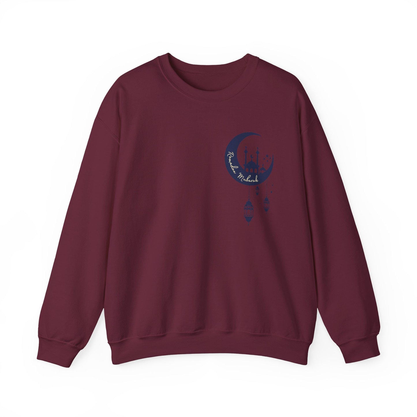 Crescent Mosque Illustration Sweatshirt | Ramadan Moon Lanterns Sweatshirt