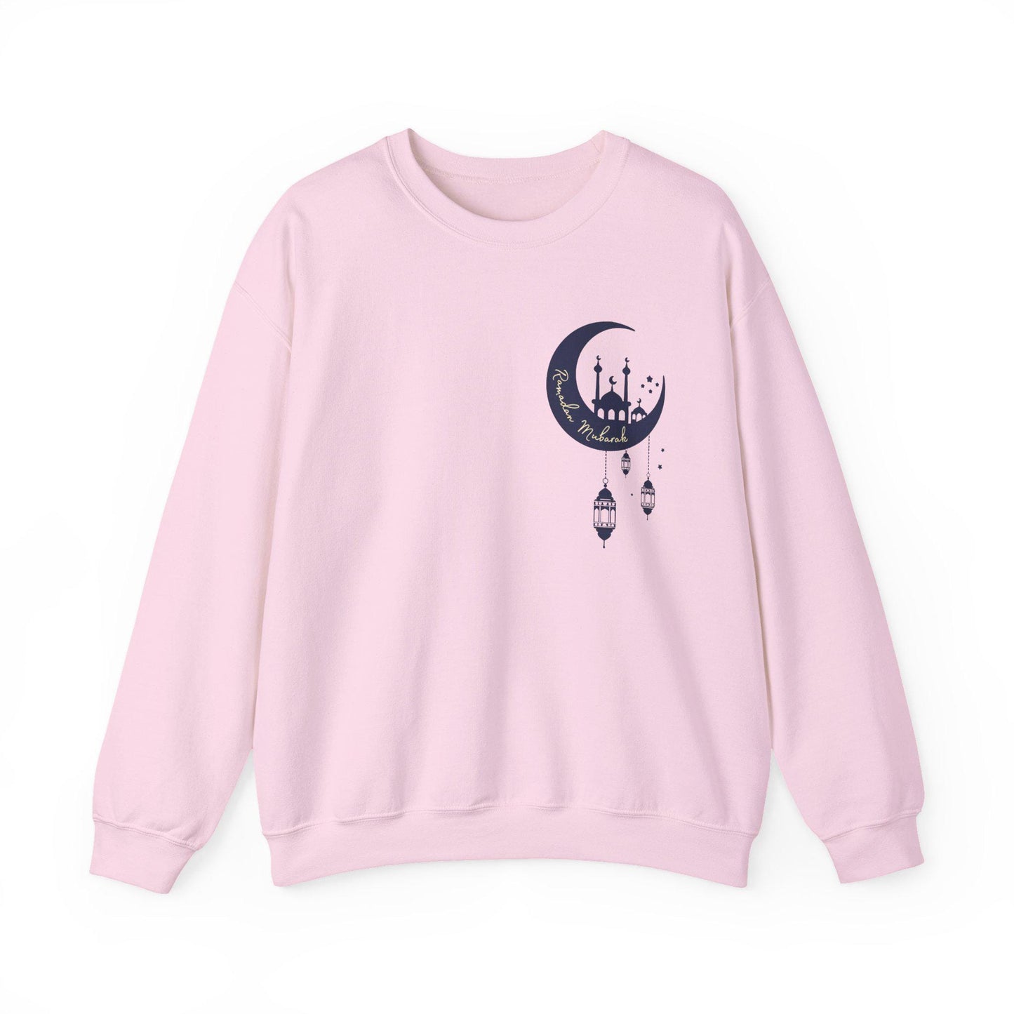 Crescent Mosque Illustration Sweatshirt | Ramadan Moon Lanterns Sweatshirt