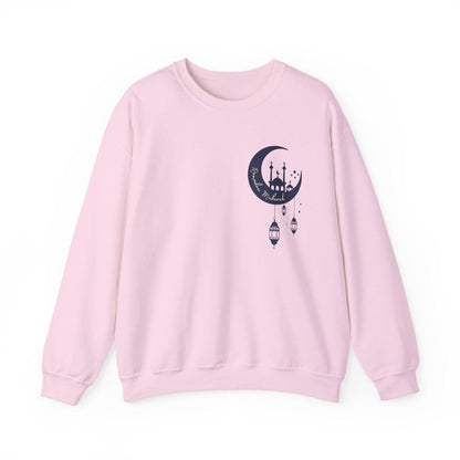 Crescent Mosque Illustration Sweatshirt | Ramadan Moon Lanterns Sweatshirt