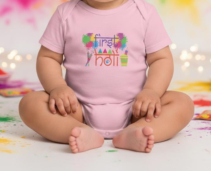 First Holi Color Splash Infant Bodysuit | Baby Holi Outfit