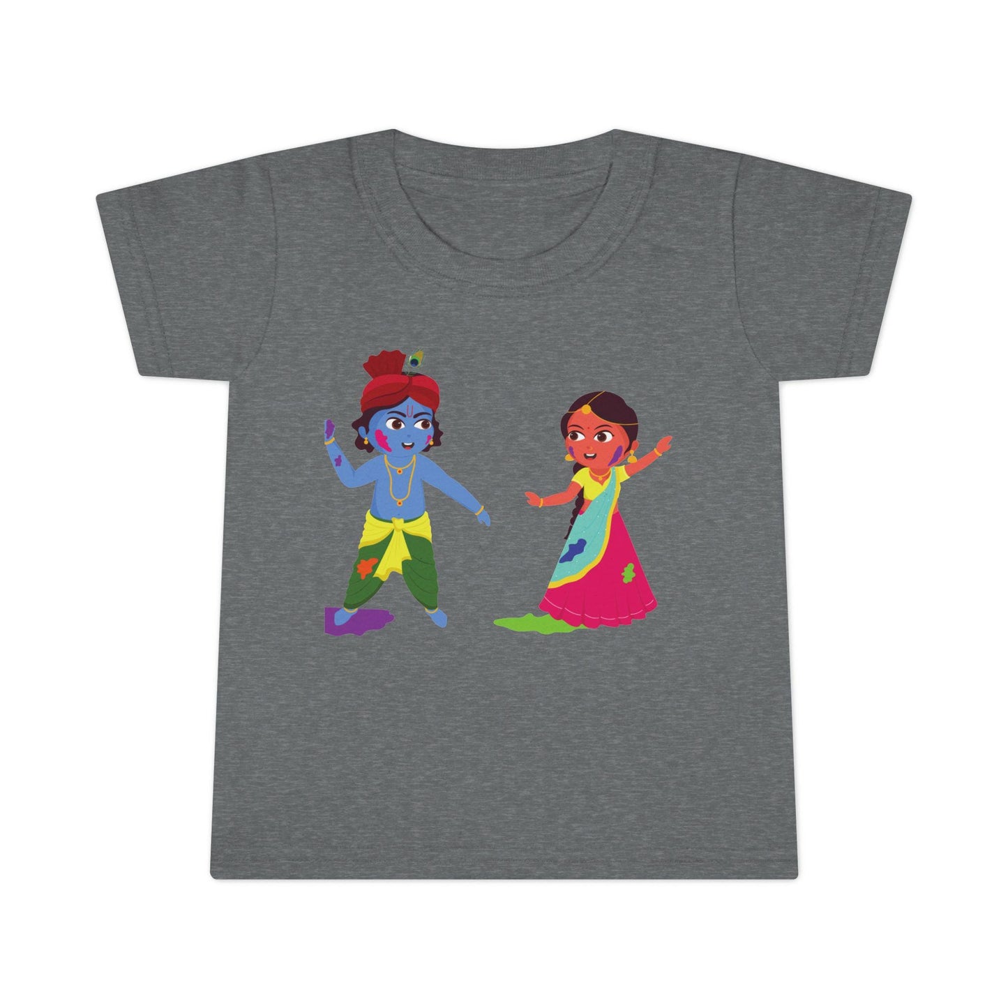 Dancing Krishna and Radha Toddler T-shirt | Cute Hindu Mythology Kids Top
