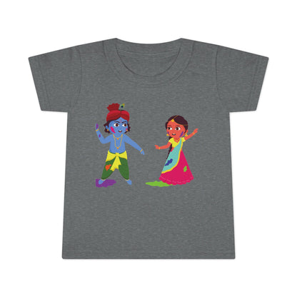 Dancing Krishna and Radha Toddler T-shirt | Cute Hindu Mythology Kids Top