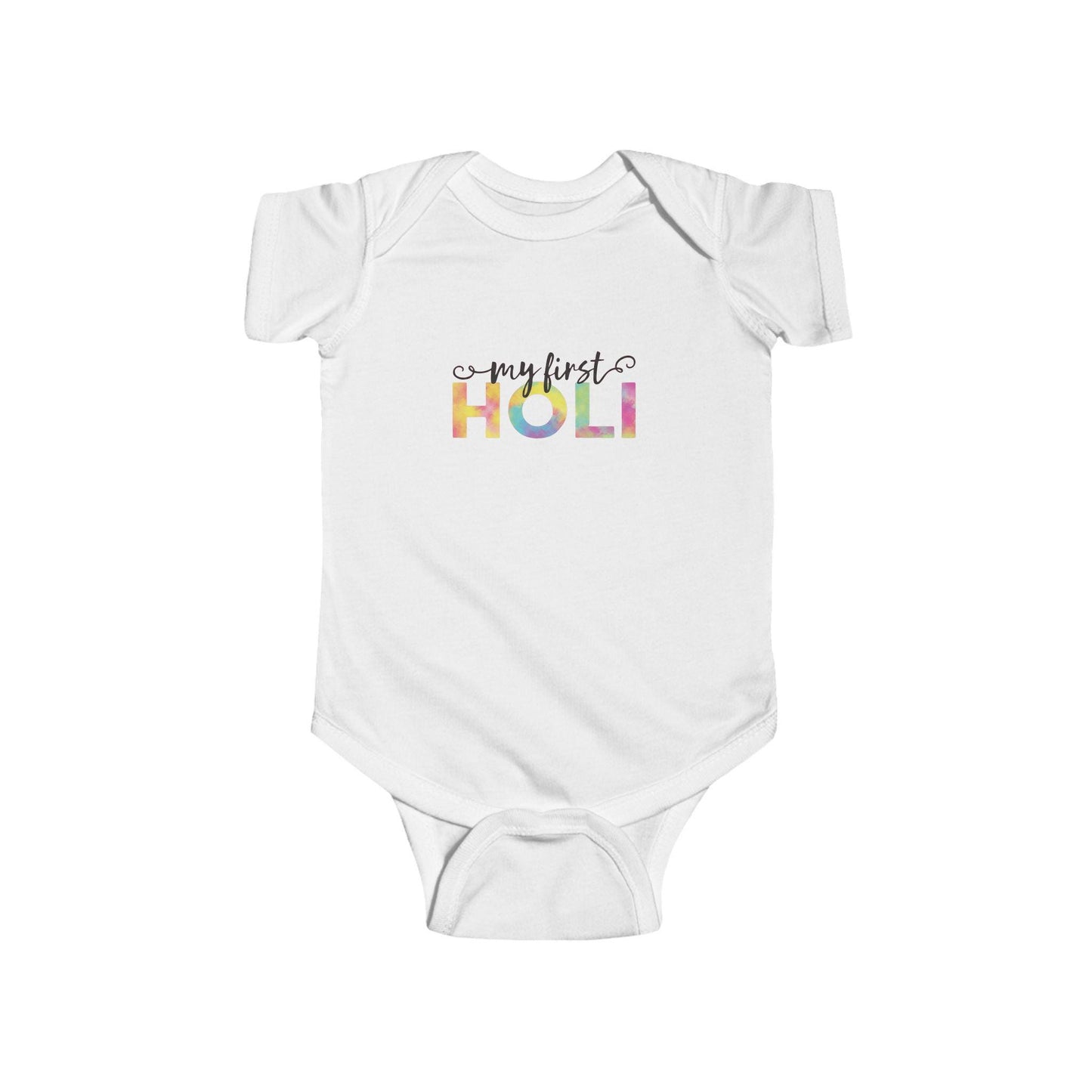 My First Holi Infant Bodysuit | Colorful Holi Festival Baby Onesie