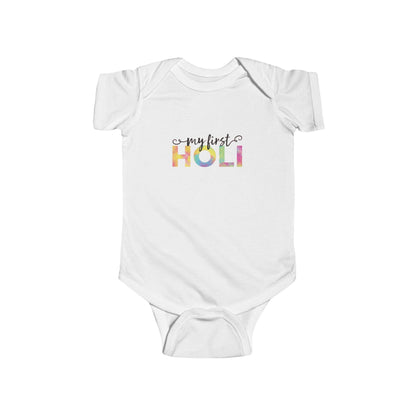 My First Holi Infant Bodysuit | Colorful Holi Festival Baby Onesie