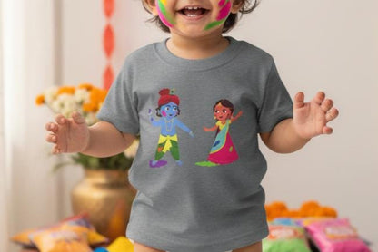 Dancing Krishna and Radha Toddler T-shirt | Cute Hindu Mythology Kids Top