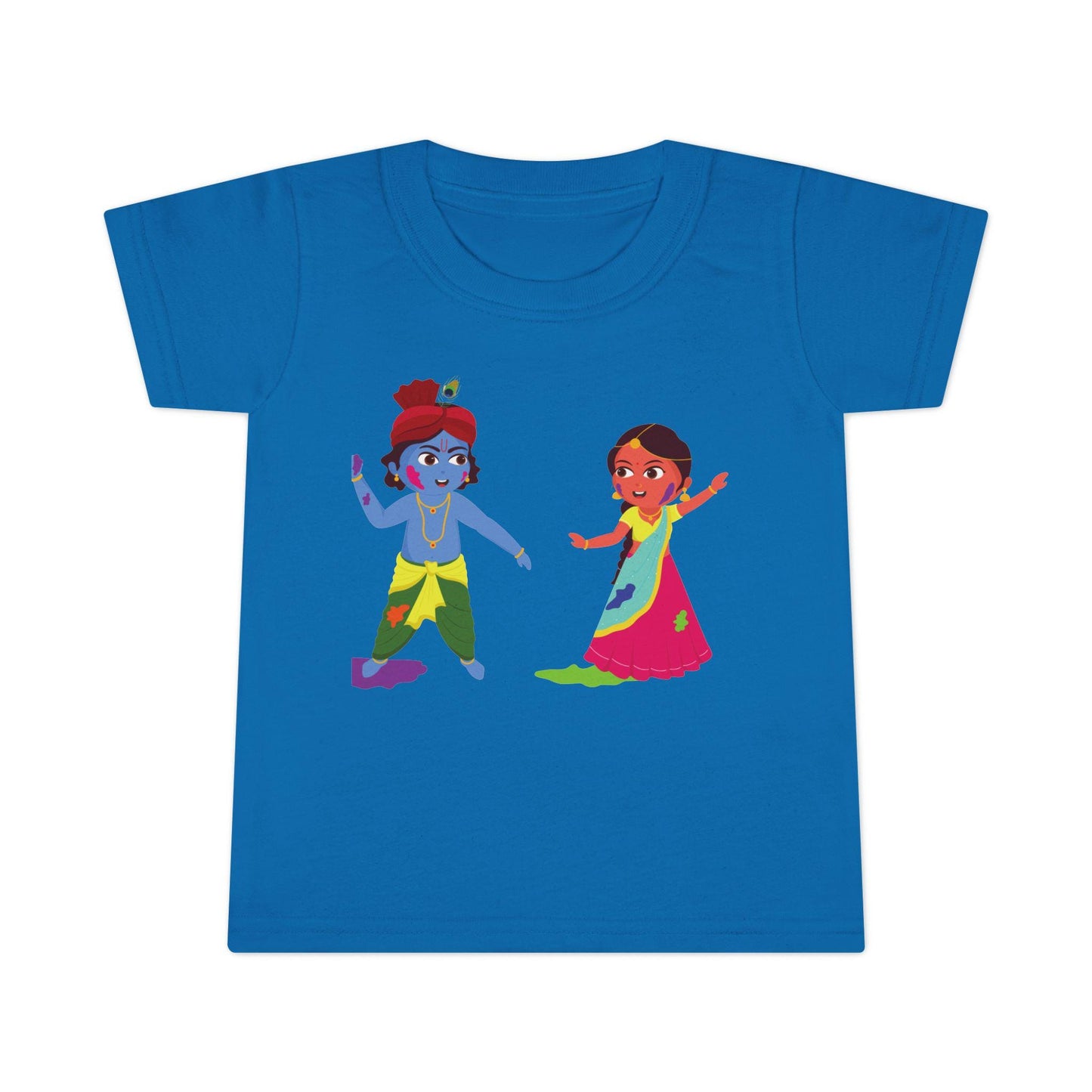 Dancing Krishna and Radha Toddler T-shirt | Cute Hindu Mythology Kids Top