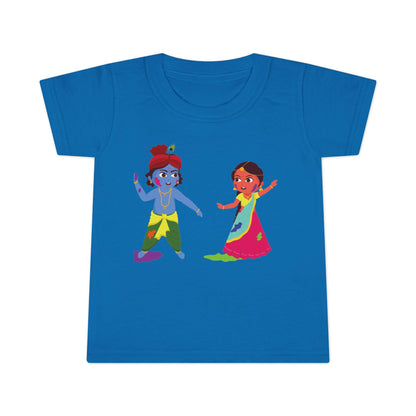 Dancing Krishna and Radha Toddler T-shirt | Cute Hindu Mythology Kids Top