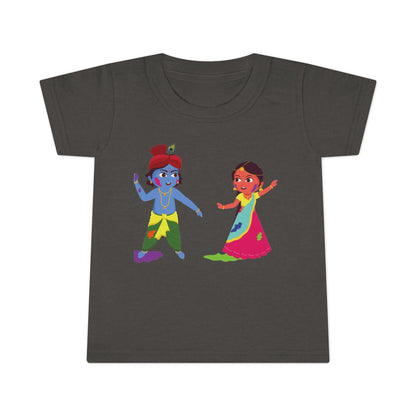 Dancing Krishna and Radha Toddler T-shirt | Cute Hindu Mythology Kids Top