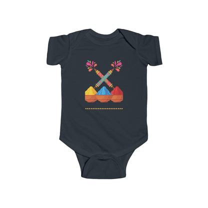 Colorful Holi Powder Bowls Bodysuit | Festival Colors, Hand-Painted Spoons