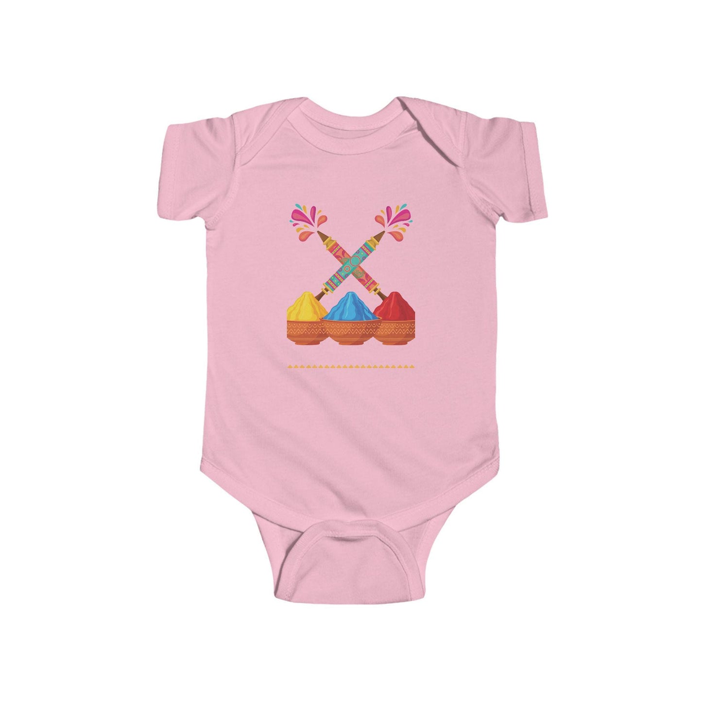 Colorful Holi Powder Bowls Bodysuit | Festival Colors, Hand-Painted Spoons