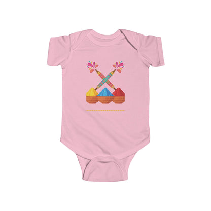 Colorful Holi Powder Bowls Bodysuit | Festival Colors, Hand-Painted Spoons