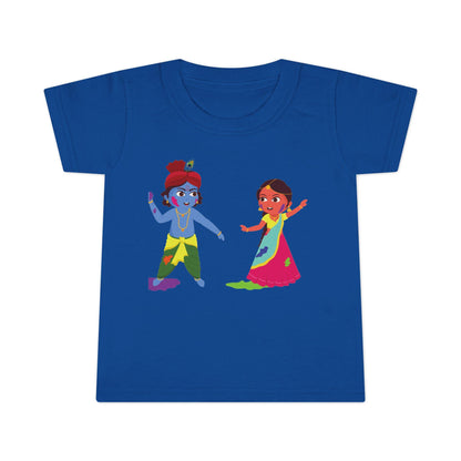 Dancing Krishna and Radha Toddler T-shirt | Cute Hindu Mythology Kids Top