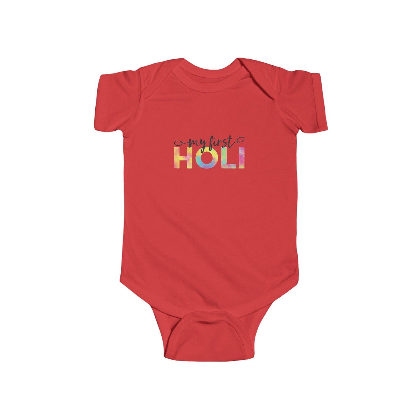 My First Holi Infant Bodysuit | Colorful Holi Festival Baby Onesie