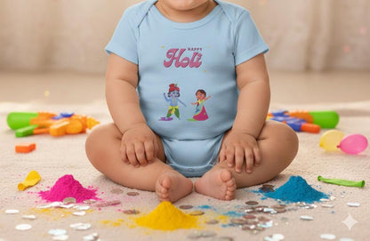 Happy Holi Kids Playing Bodysuit | Infant Holi Onesie