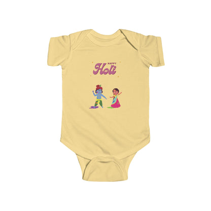Happy Holi Kids Playing Bodysuit | Infant Holi Onesie