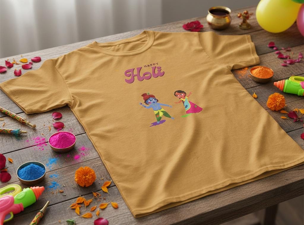 Happy Holi kids tee | Holi festival children shirt, colorful powder play