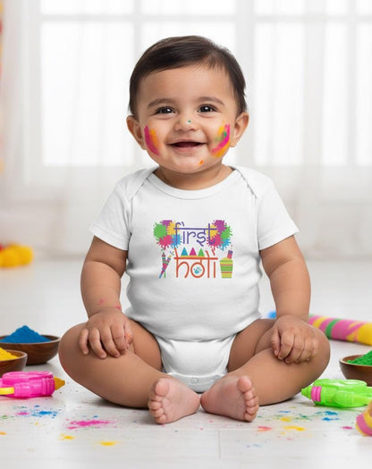 First Holi Color Splash Infant Bodysuit | Baby Holi Outfit