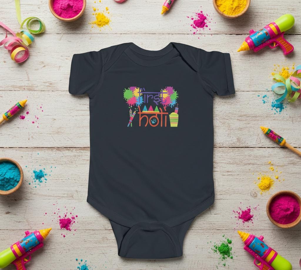 First Holi Color Splash Infant Bodysuit | Baby Holi Outfit