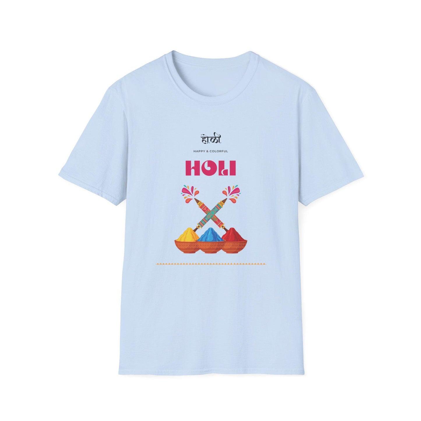 Holi Colors Pichkari and Powder T-Shirt | Holi Festival Graphic Tee