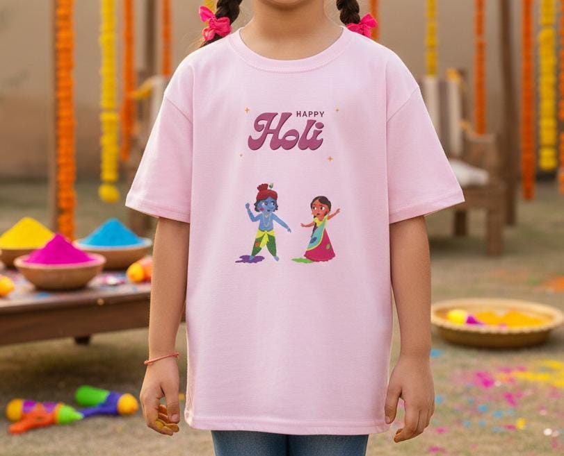 Happy Holi kids tee | Holi festival children shirt, colorful powder play