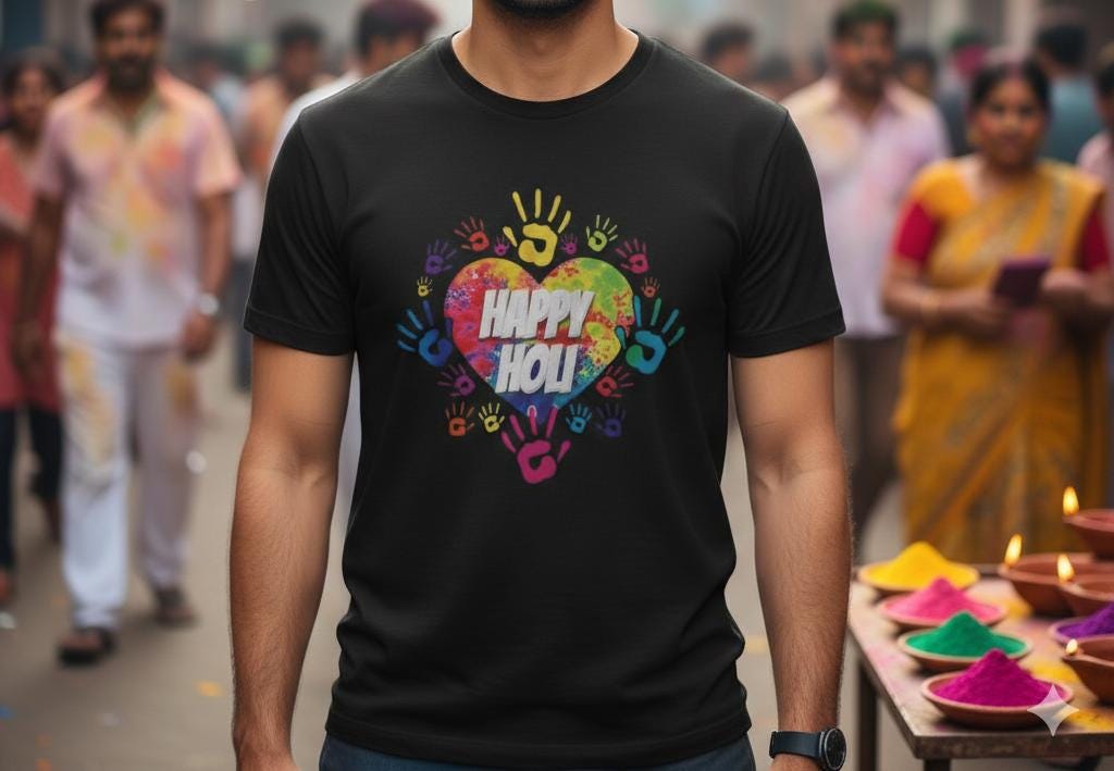 Happy You Heart, T-Shirt | Colorful Handprints, Positive Message