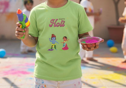Happy Holi kids tee | Holi festival children shirt, colorful powder play