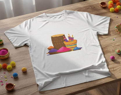 Colorful Holi Powder Pile T-Shirt | Festival Colors Tee